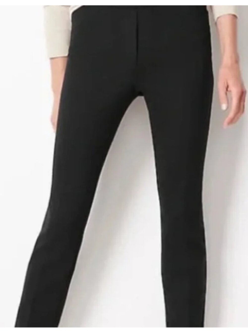 J. Jill Black Ponte Slim Leg Pants size L petite